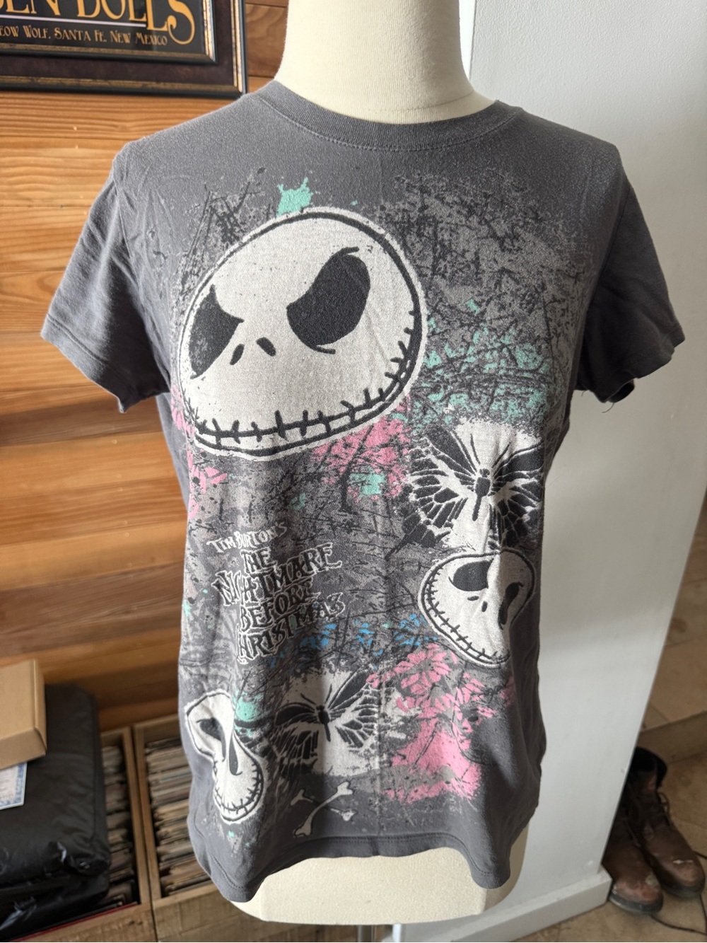 Disney Gray Nightmare Before Christmas Jack Skellington Graphic Tee